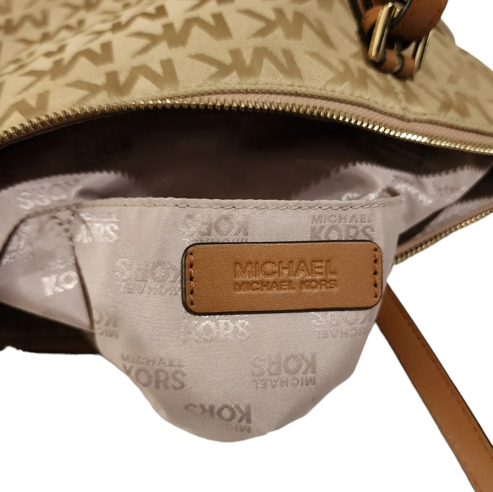 Michael Kors Monogramed Canvas Medium Size Tote/Shoulder Bag